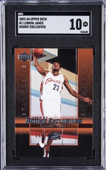 2003-04 Upper Deck "Rookie Exclusives" #1 LeBron James Rookie Card - SGC GM 10